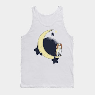 Cavalier King Charles Spaniel At The Moon Tank Top